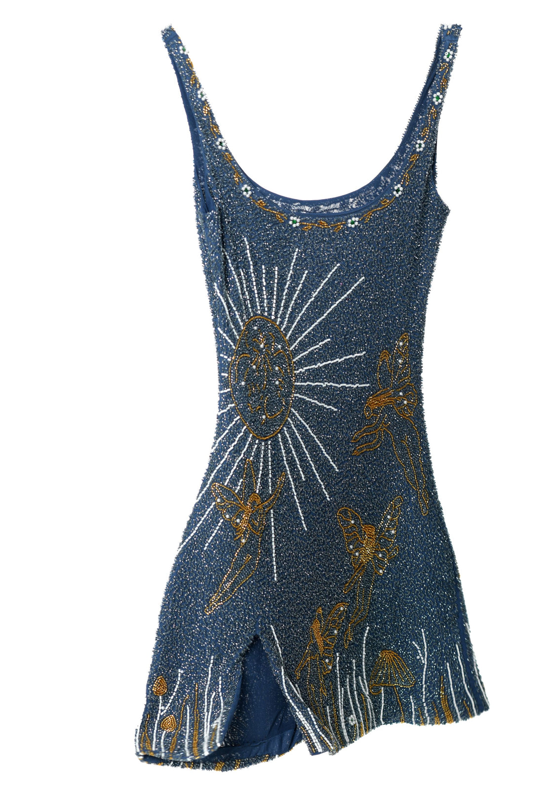 Celestia Limited Restock – Handgefertigtes Perlen-Couture-Kleid in Mitternachtsblau
