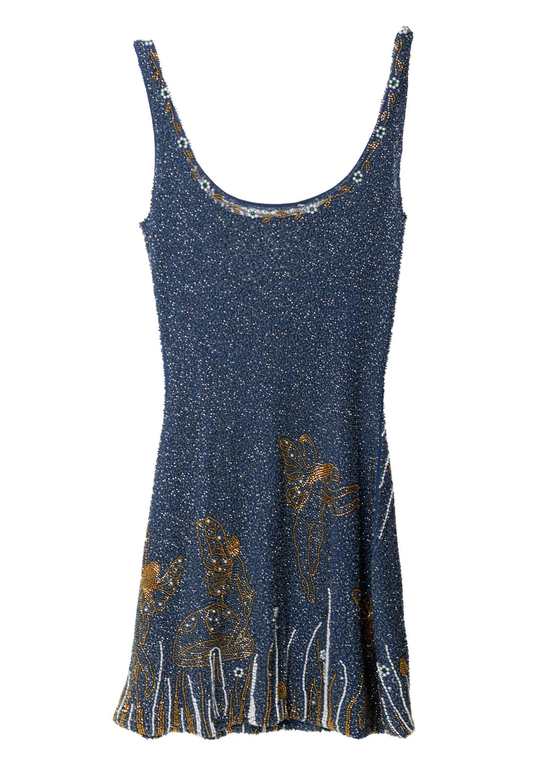 Celestia Limited Restock – Handgefertigtes Perlen-Couture-Kleid in Mitternachtsblau