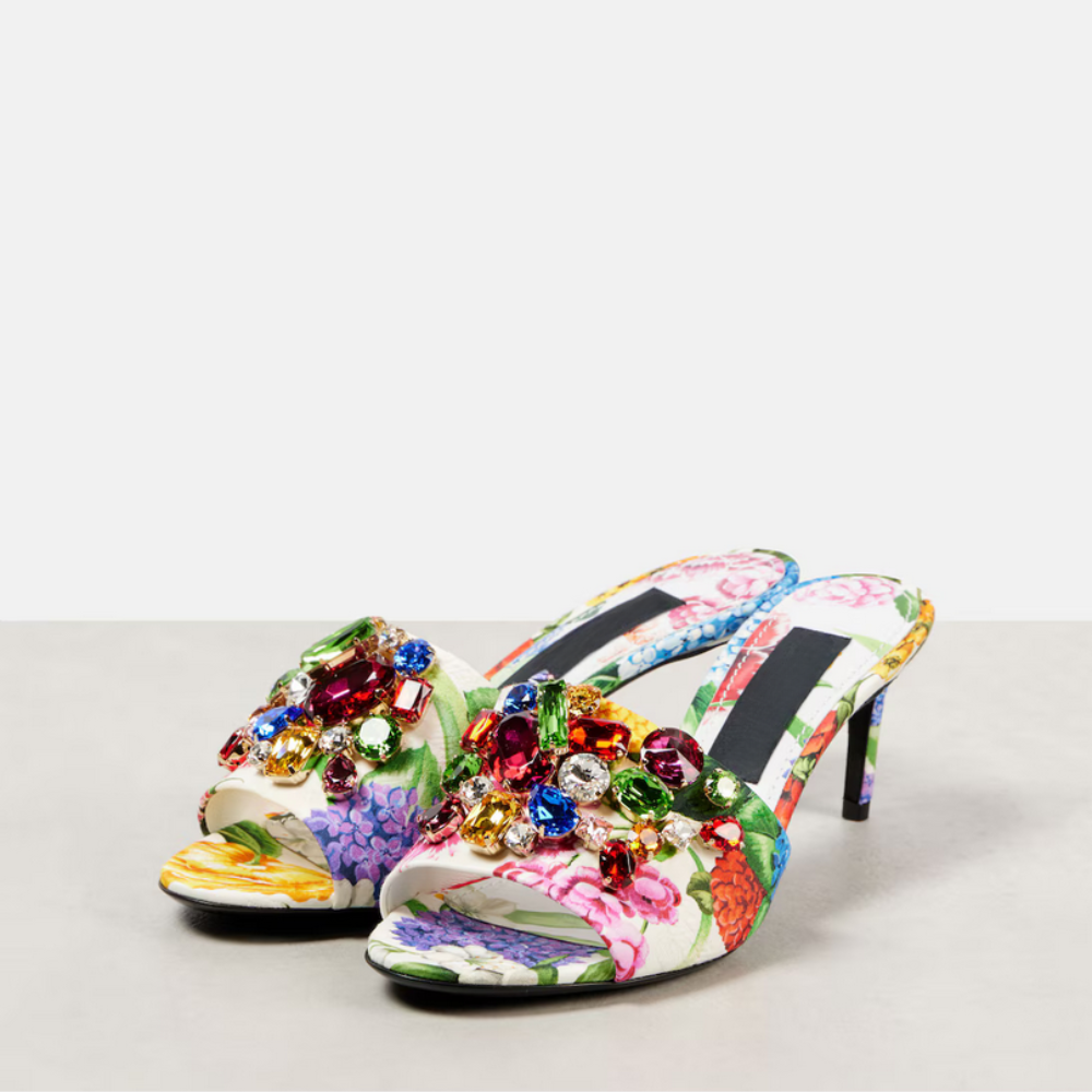 Floréa Bloom – High Heel Mules mit Blütenglanz
