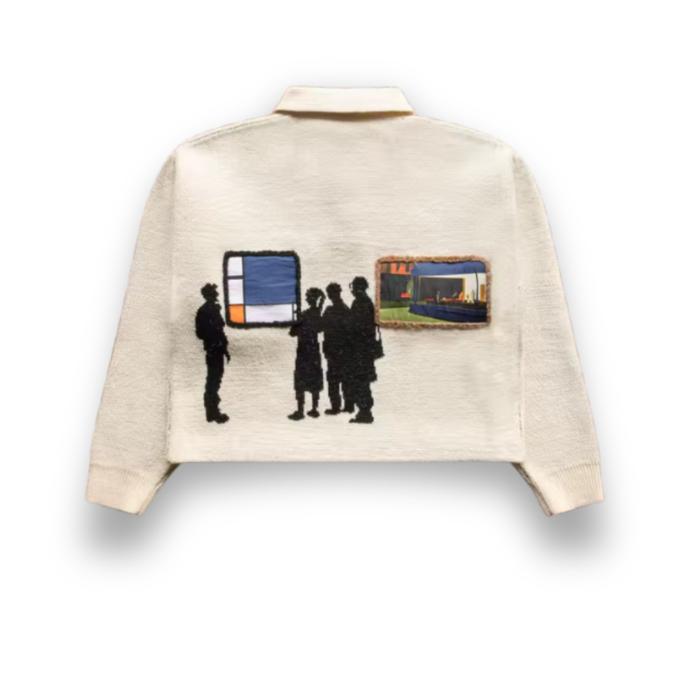 Galleria Knit – Patchwork Polo Sweater mit Galerie-Flair