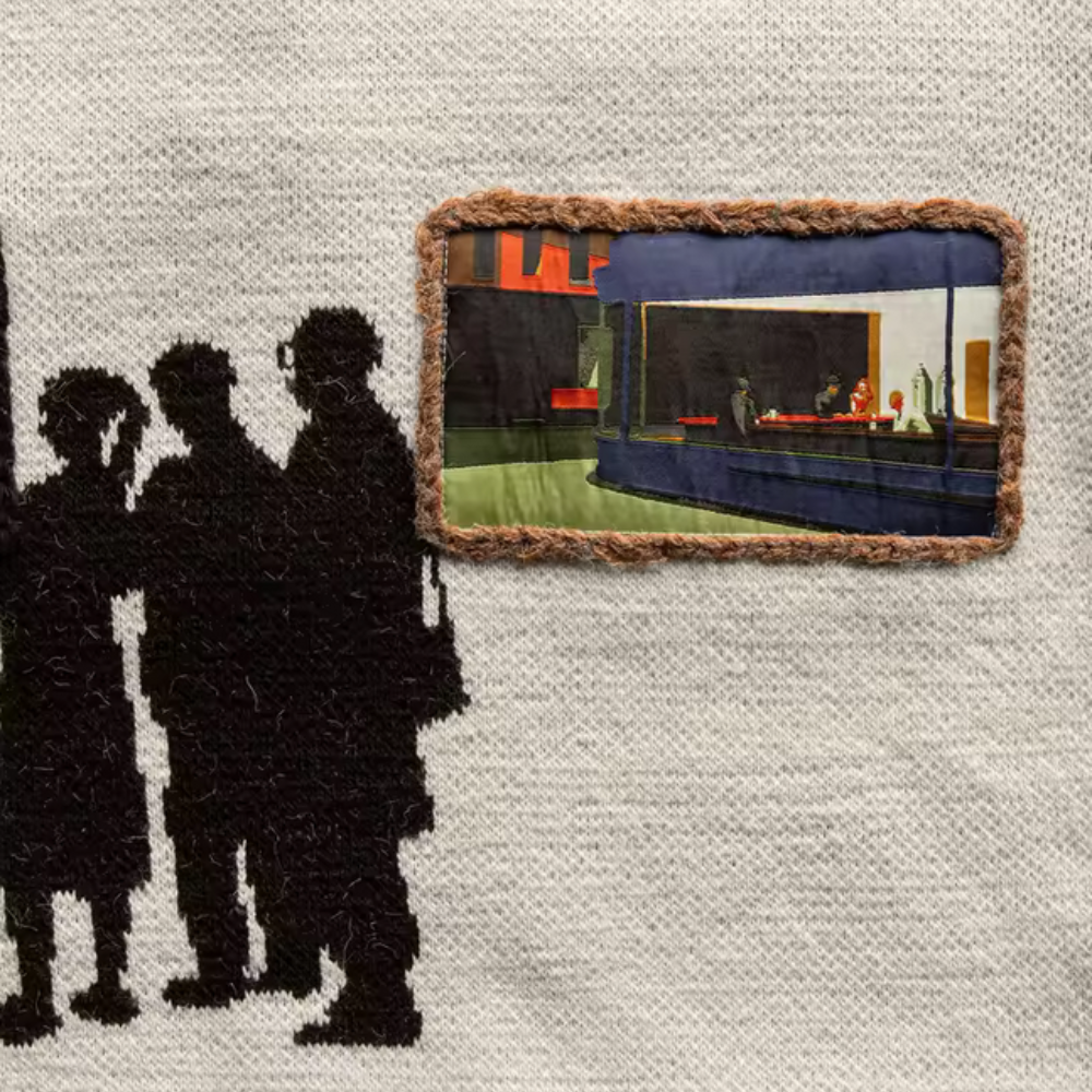 Galleria Knit – Patchwork Polo Sweater mit Galerie-Flair