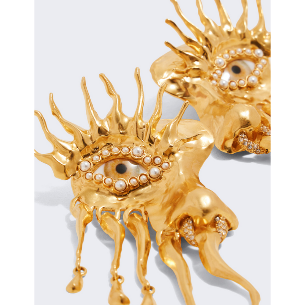 Golden Eye Drop Earrings