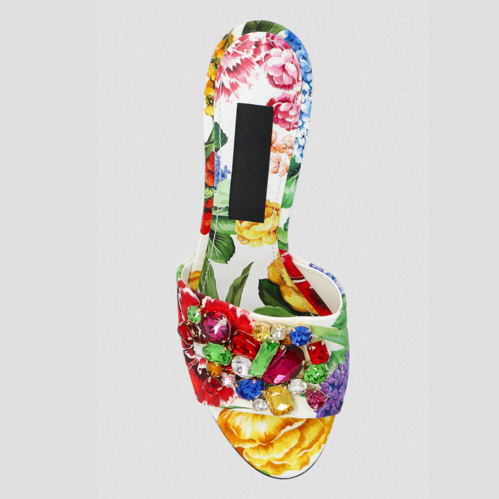 Floréa Bloom – High Heel Mules mit Blütenglanz