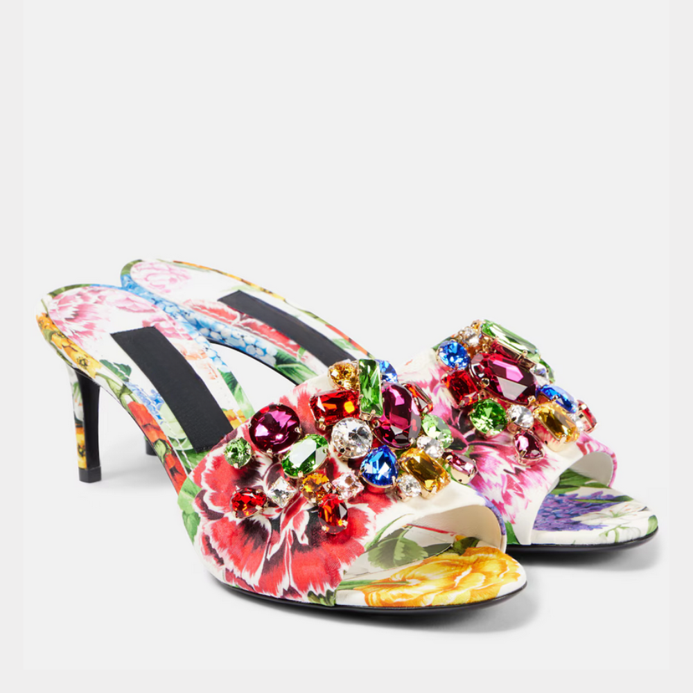 Floréa Bloom – High Heel Mules mit Blütenglanz