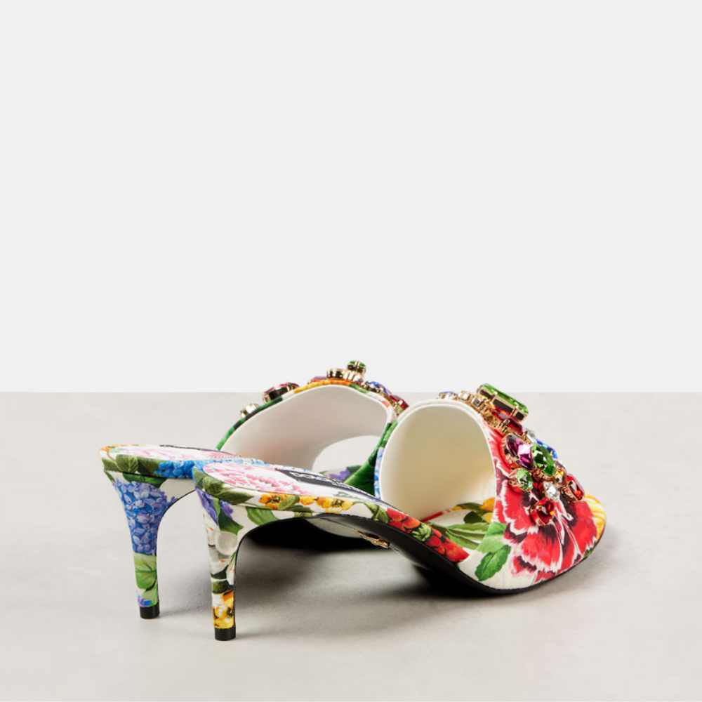Floréa Bloom – High Heel Mules mit Blütenglanz