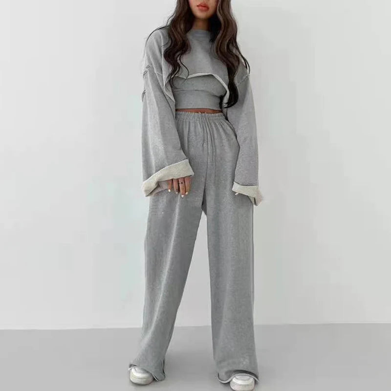 Sophie – Elegantes Drei-Teile Set mit weitem Beinkleid