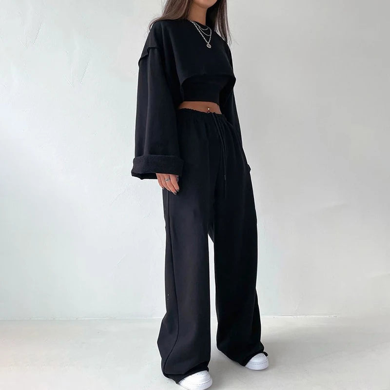 Sophie – Elegantes Drei-Teile Set mit weitem Beinkleid