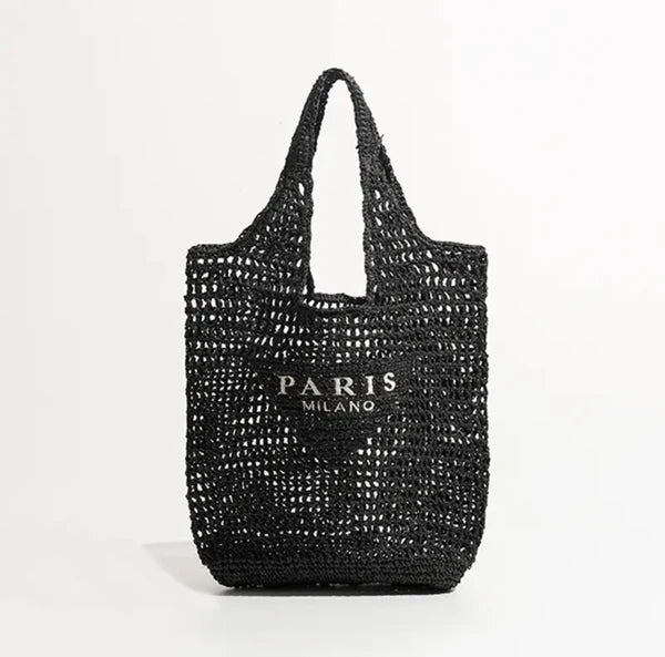 Solina – Handgefertigte Basttasche aus natürlichem Raffia mit Hohlmuster