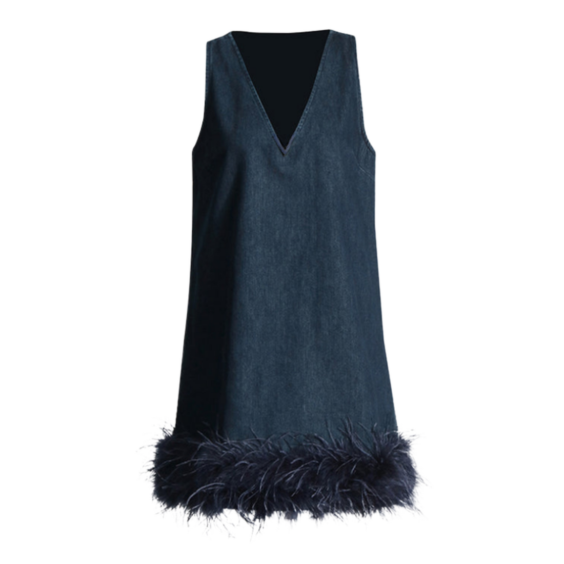 Valentina - City-Chic Dress Jeans & Federn