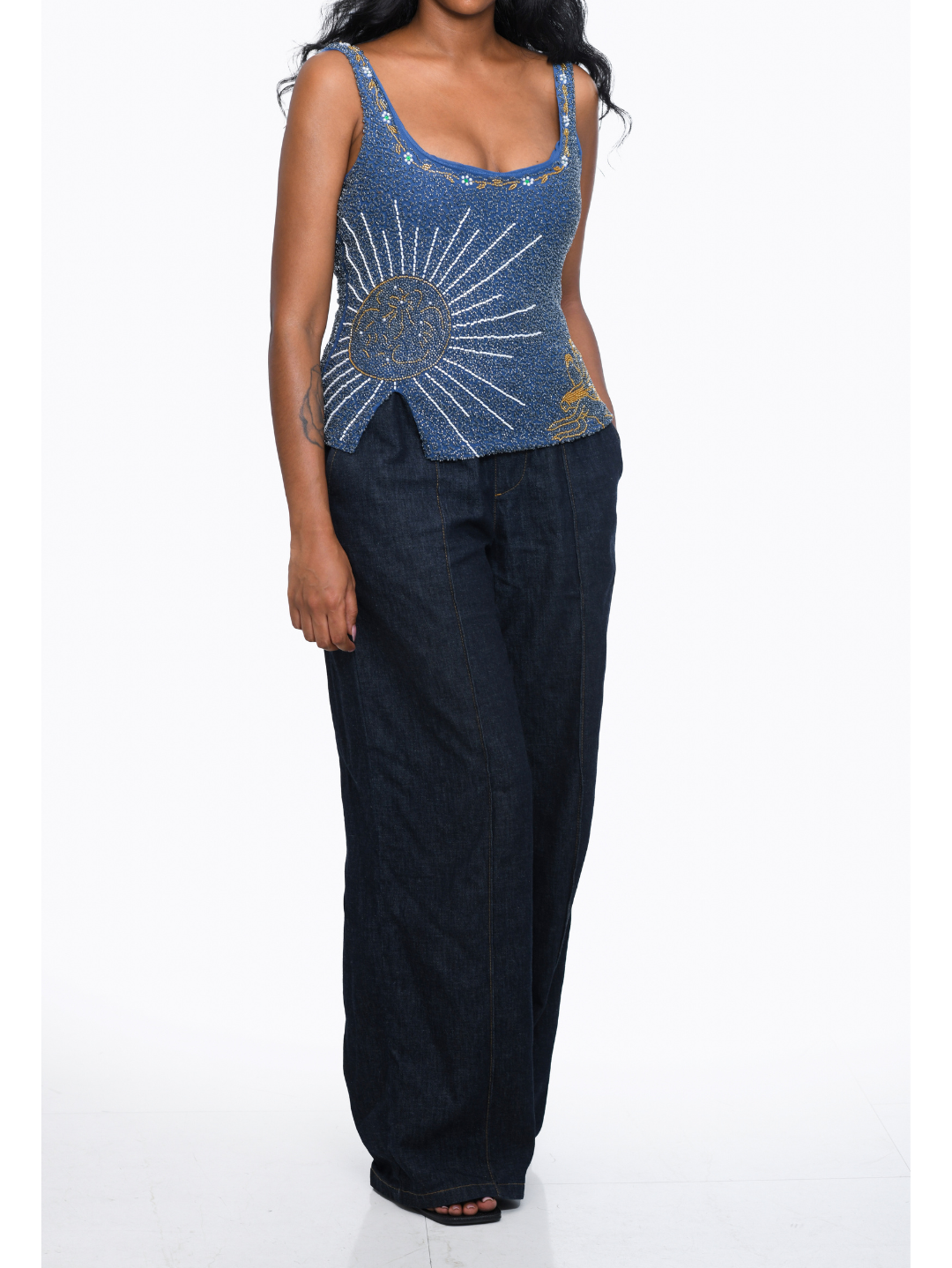 Celestia Limited Top – Handgefertigtes Perlen-Couture-Oberteil