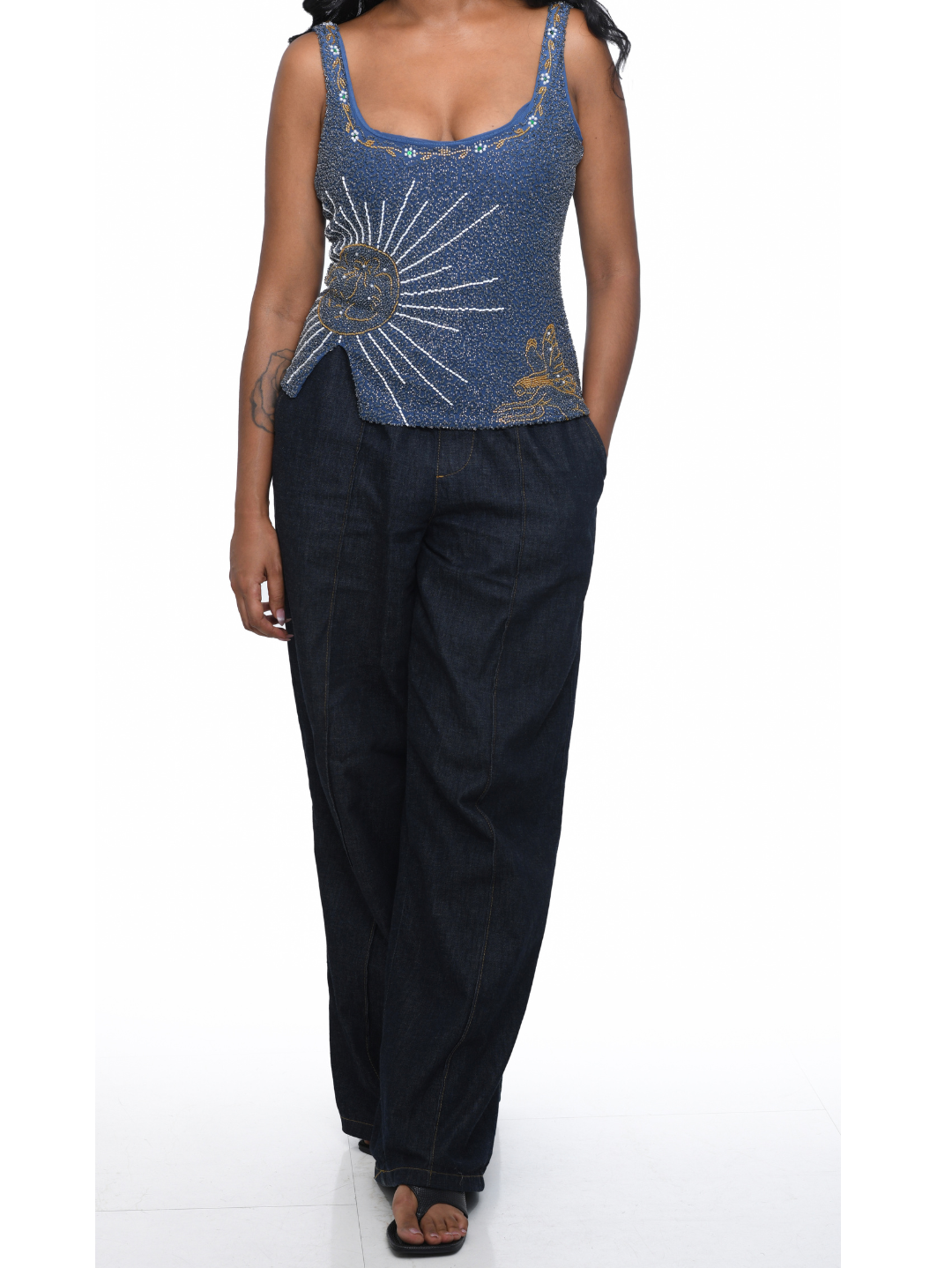 Celestia Limited Top – Handgefertigtes Perlen-Couture-Oberteil