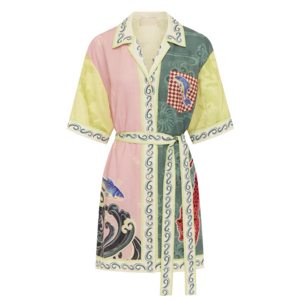 Savanna Spirit Linen Mini Shirtdress