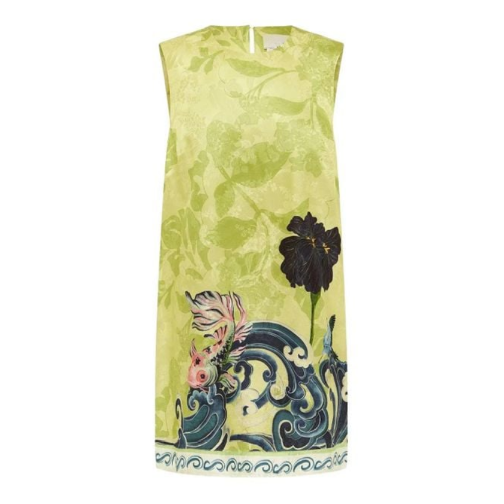 Garden Bloom Silk-Blend Mini Dress