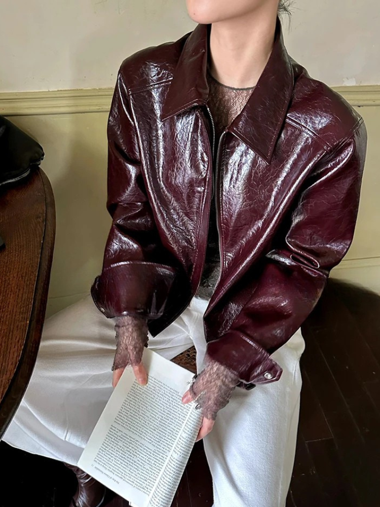 Aveline Jacket – Short PU leather jacket