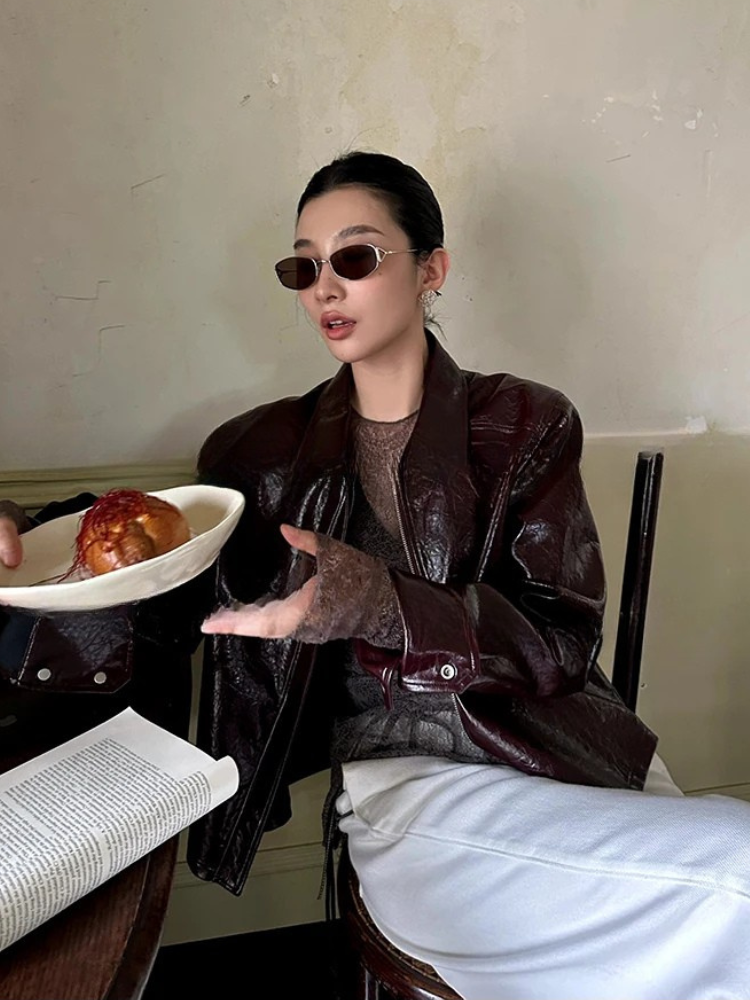 Aveline Jacket – Short PU leather jacket