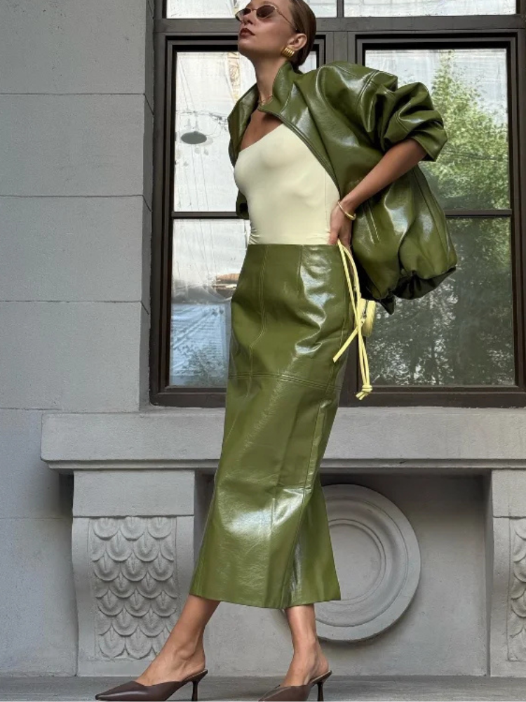 Lyvanna Set - stand-up collar jacket, skirt or trousers