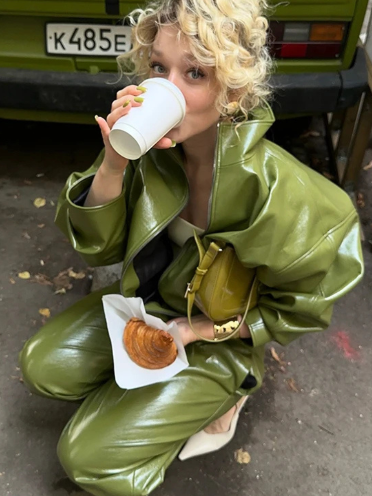 Lyvanna Set - stand-up collar jacket, skirt or trousers