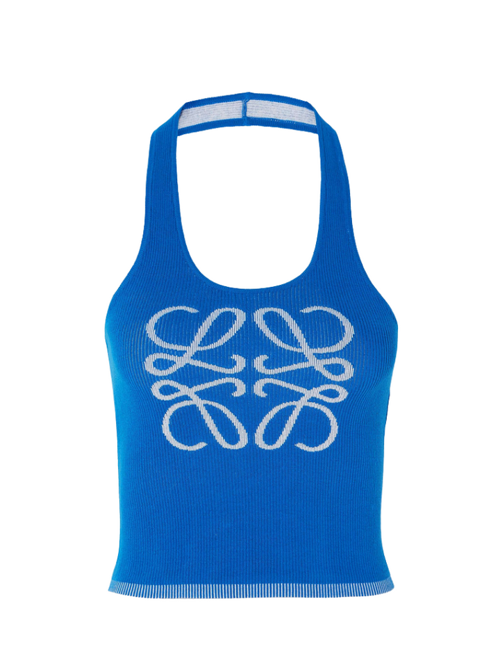Orlina Tank – Damen Halter-Neck Stricktop