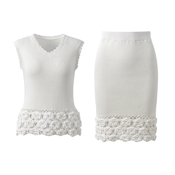 Avelisse Crochet Set – Strick Top & Midi Rock