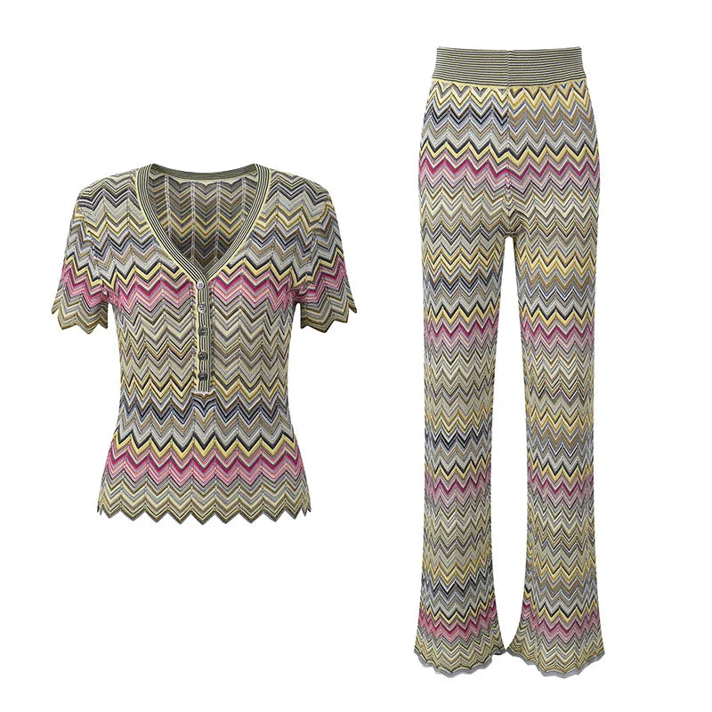 Novelle Knit Set – Strick Top & Wide-Leg Hose