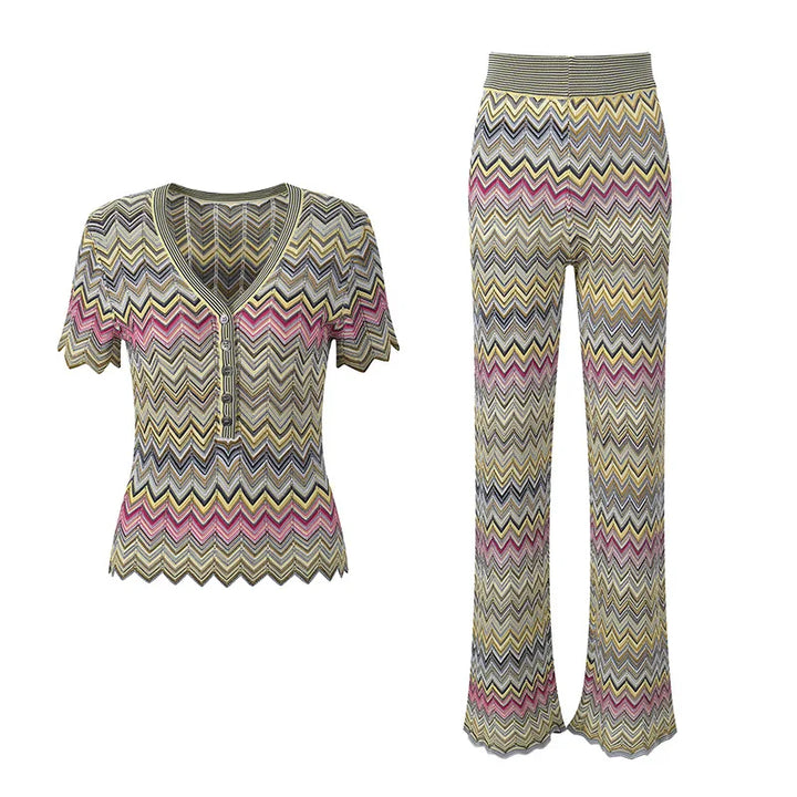 Novelle Knit Set – Strick Top & Wide-Leg Hose