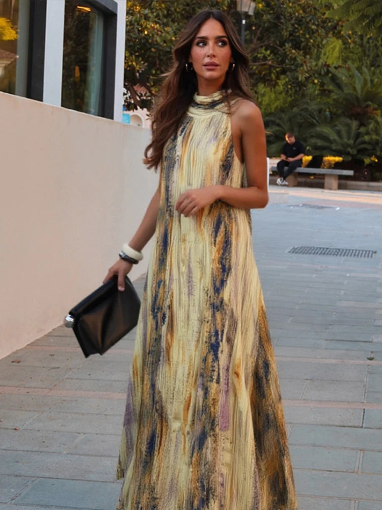 Aura Dye Maxi – Halterneck Sommerkleid