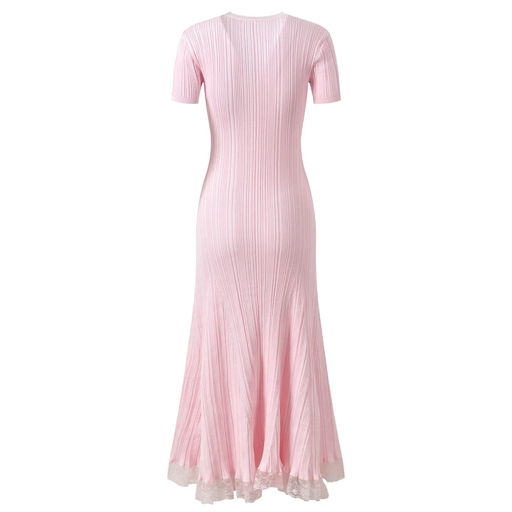 Rosélia Dress – Strick Maxi Kleid mit Spitze