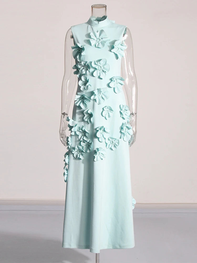 Florence maxi dress with bow and flower appliqué