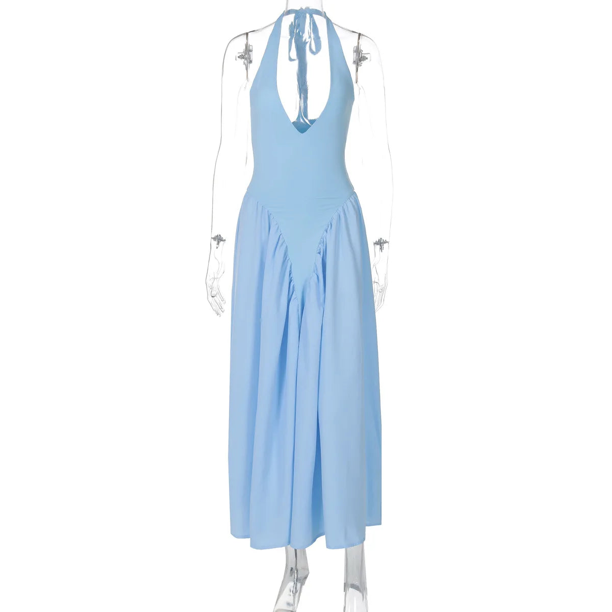 Talina "White Flame" – Backless Maxi Dress