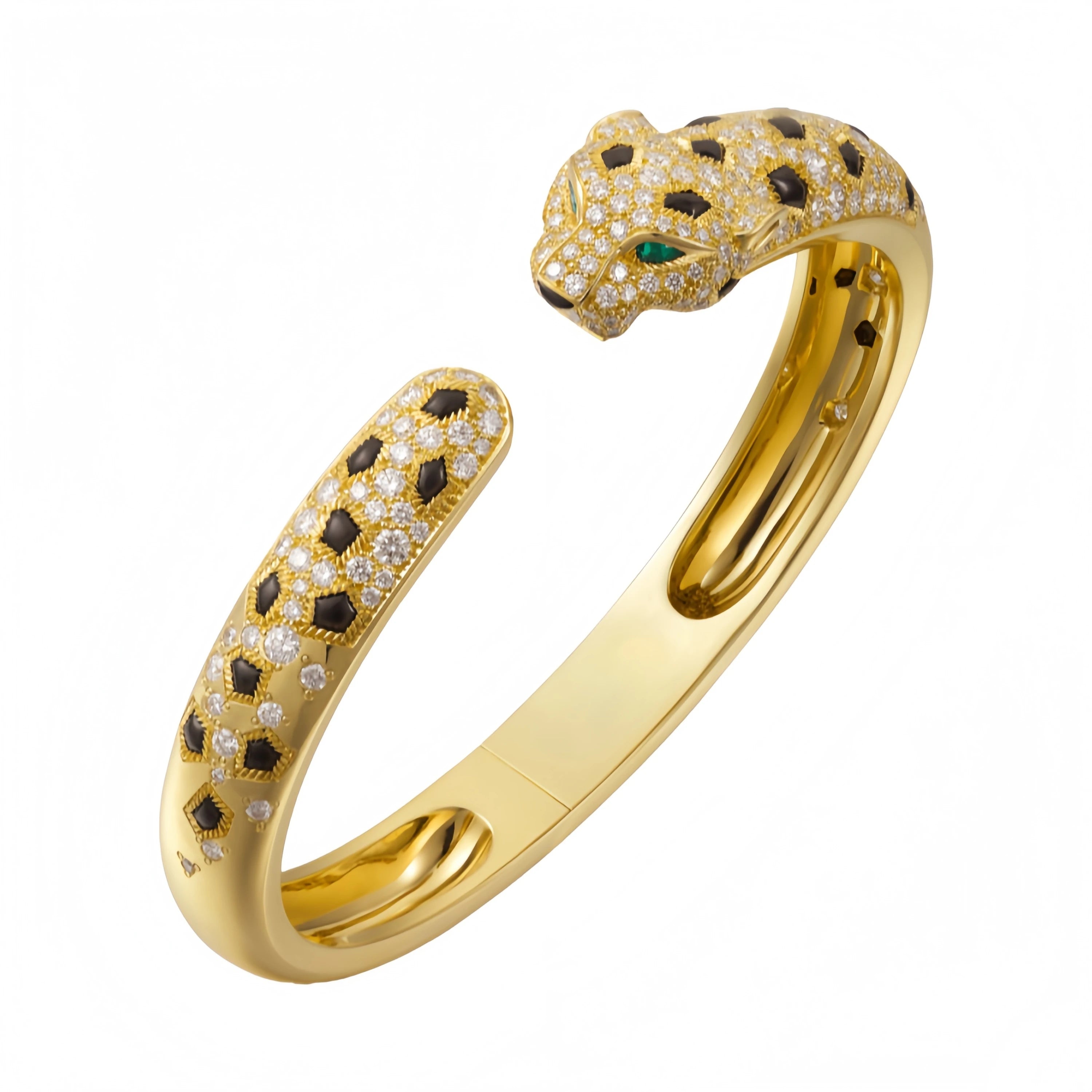 Selviera Cuff – Armreif mit Leopard-Design 18K-Vergoldung