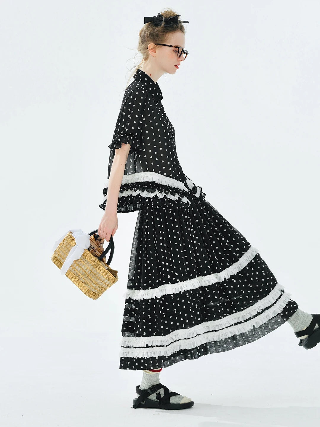 Lunapunkt – Skirt with polka dots &amp; lace