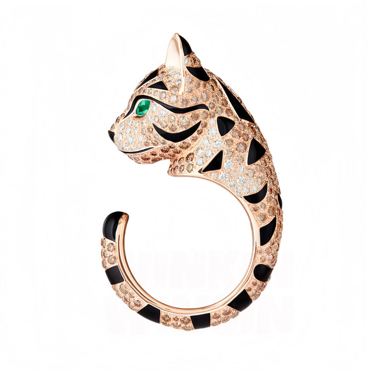 Felyra Ring – 925 Sterling Silber Tiermotiv-Ring mit Goldplattierung