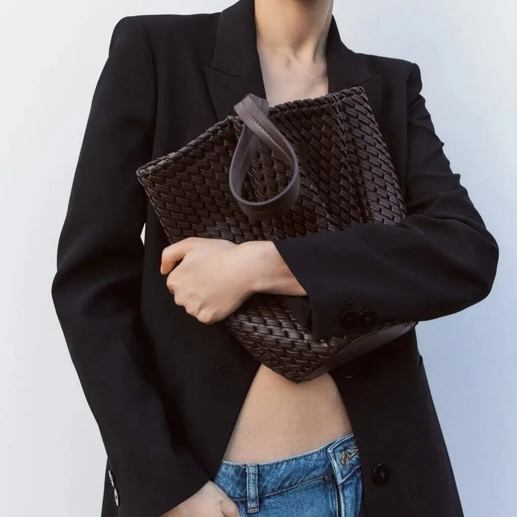 Woven Effect Bucket Bag