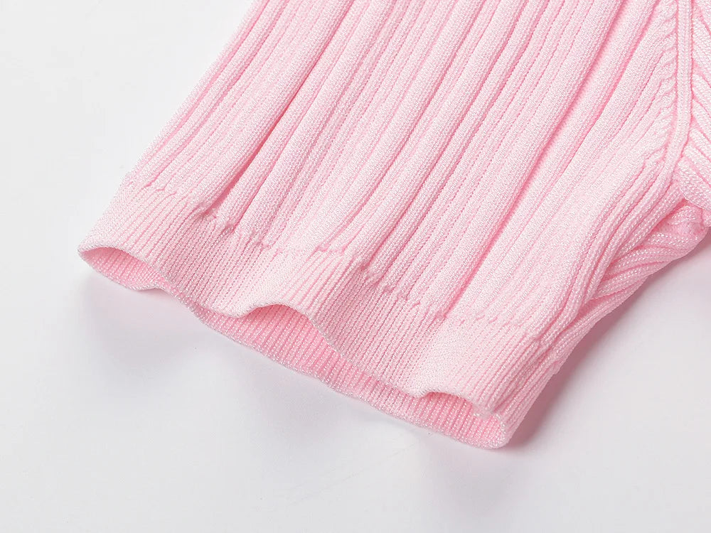 Rosélia Dress – Strick Maxi Kleid mit Spitze