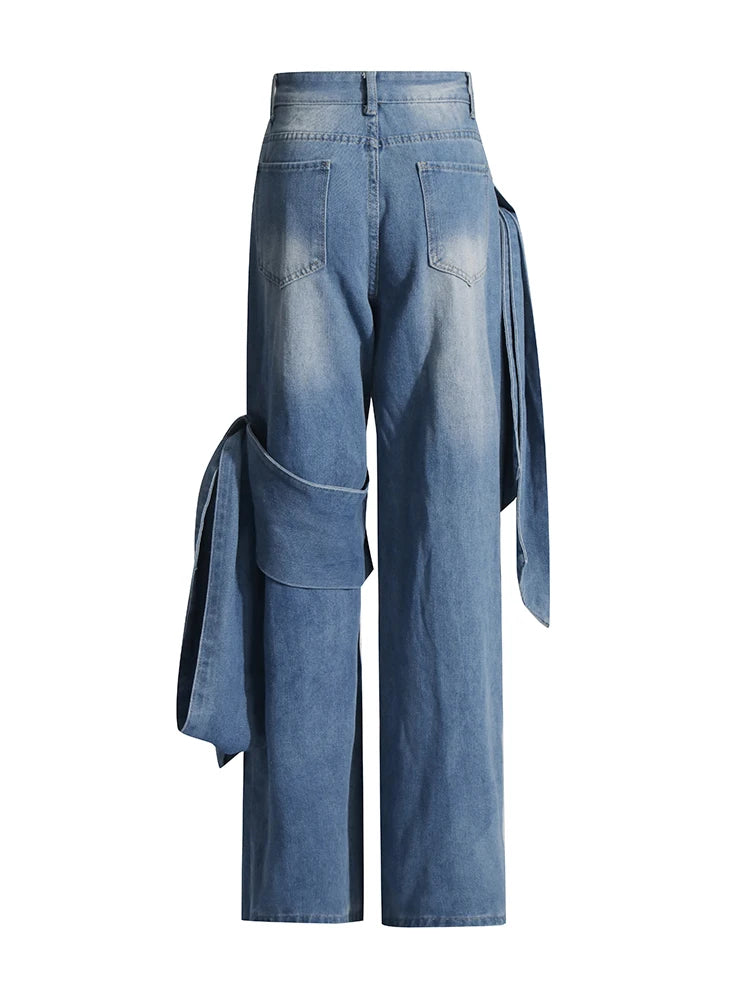 Mira wide-leg jeans with bow detail