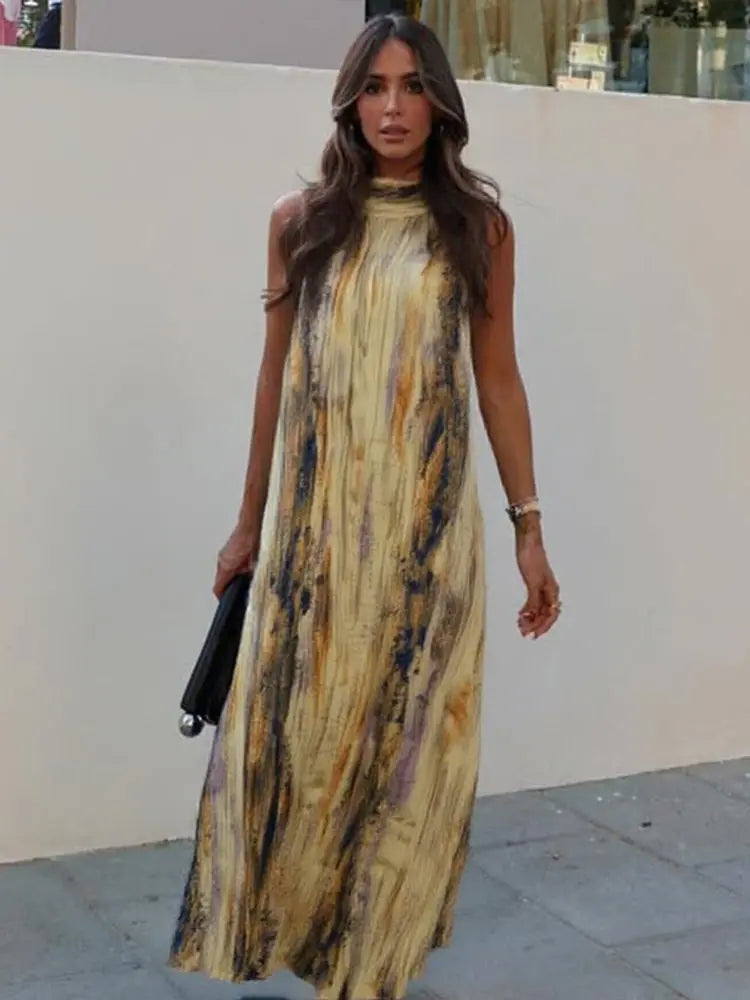 Aura Dye Maxi – Halterneck Sommerkleid