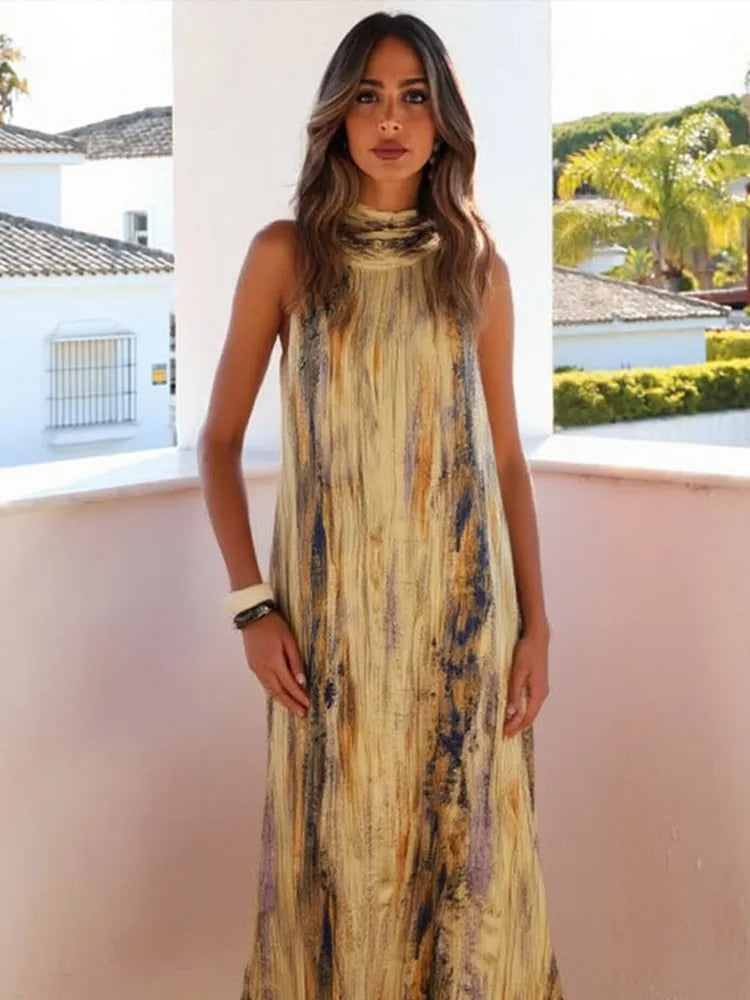 Aura Dye Maxi – Halterneck Sommerkleid