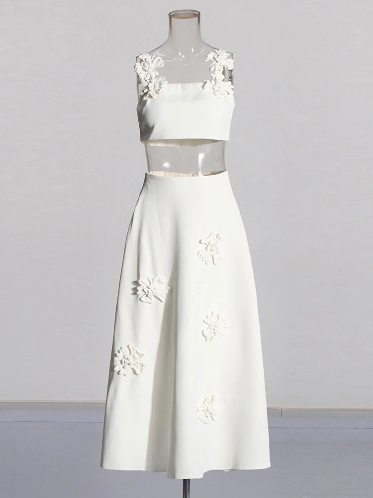 Lyra – Two-piece A-line summer set with appliqués 