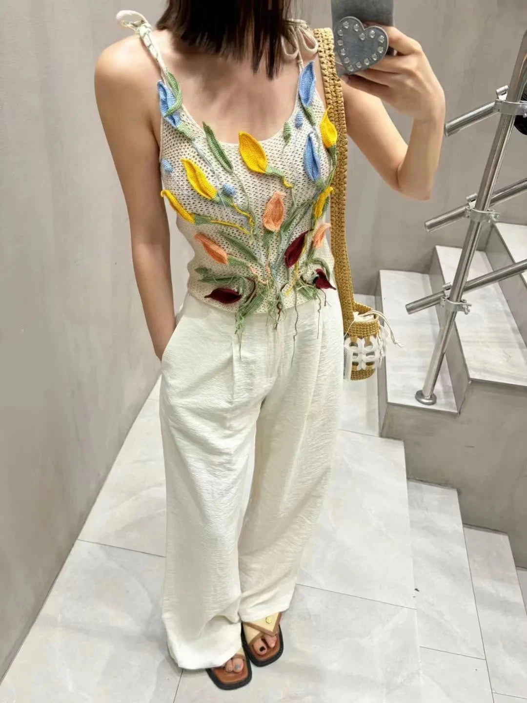 Fioriva – Embroidered Knit Camisole
