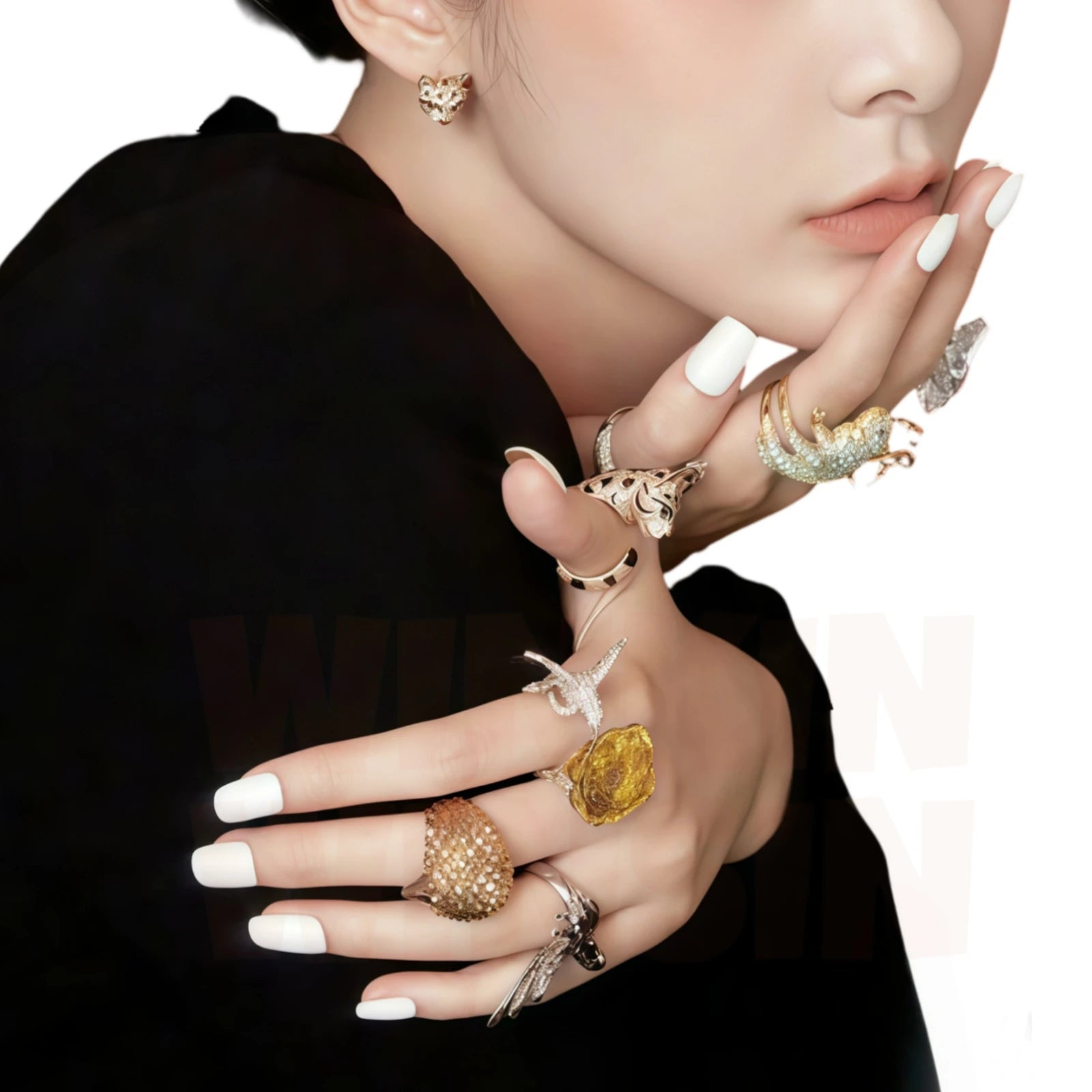 Felyra Ring – 925 Sterling Silver Animal Motif Ring with Gold Plating