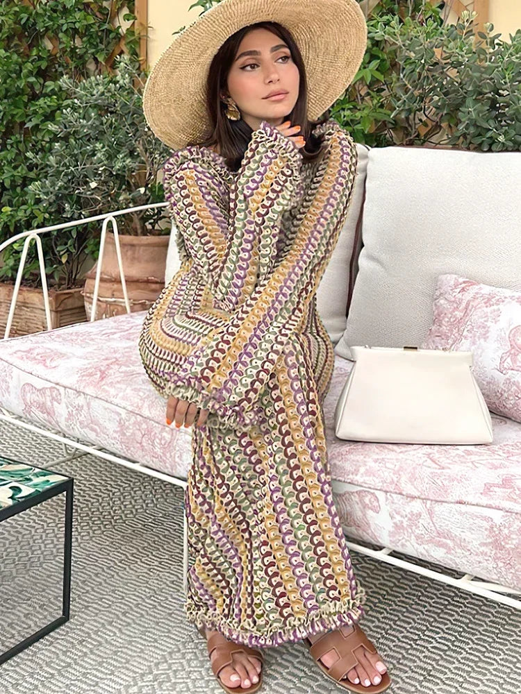 Nice Crochet Dream – Elegant Crochet Knit Maxi Dress