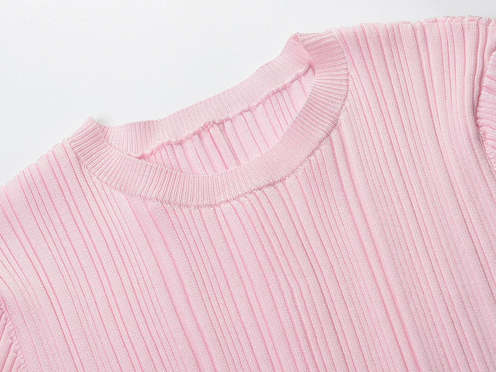 Rosélia Dress – Strick Maxi Kleid mit Spitze