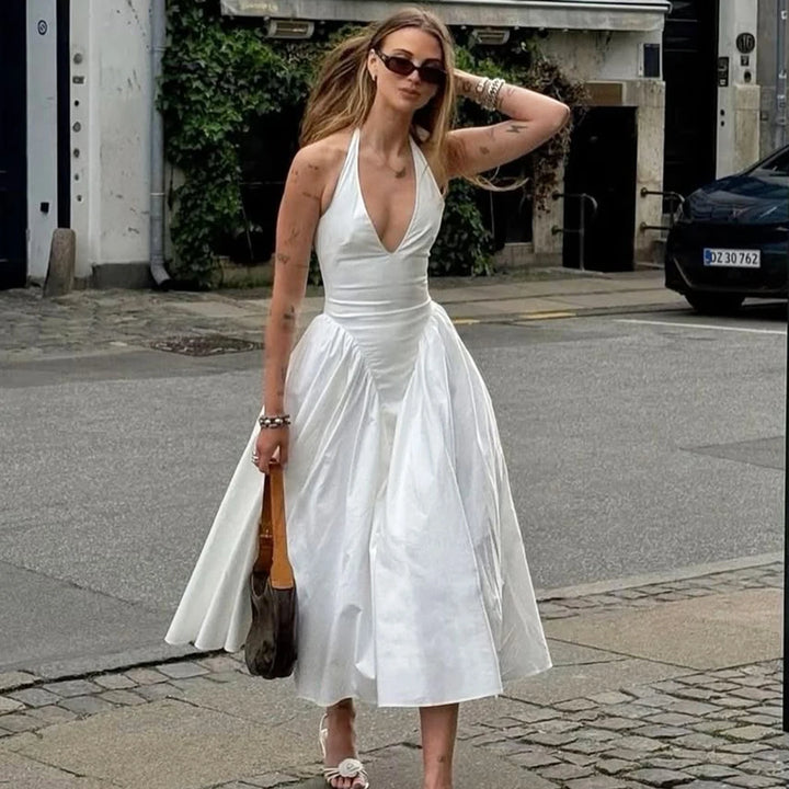 Talina "White Flame" – Rückenfreies Maxikleid