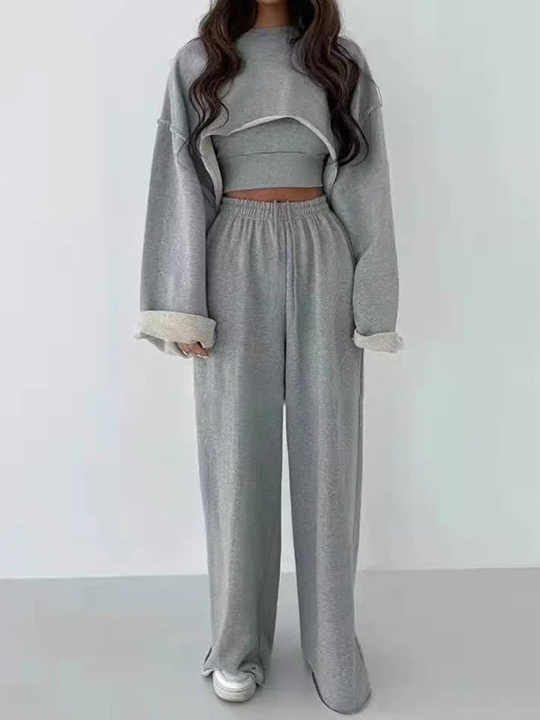 Sophie – Elegant three-piece set with wide leg dress 