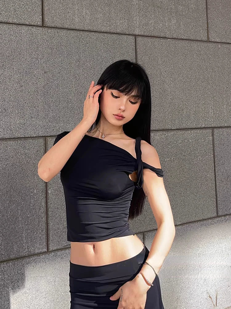Twist & Sleek One-Shoulder Top