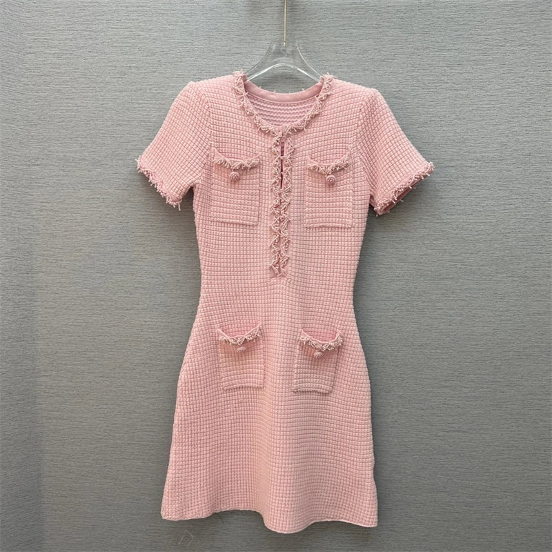 Livia – Strukturiertes Waffelstrick-Minikleid