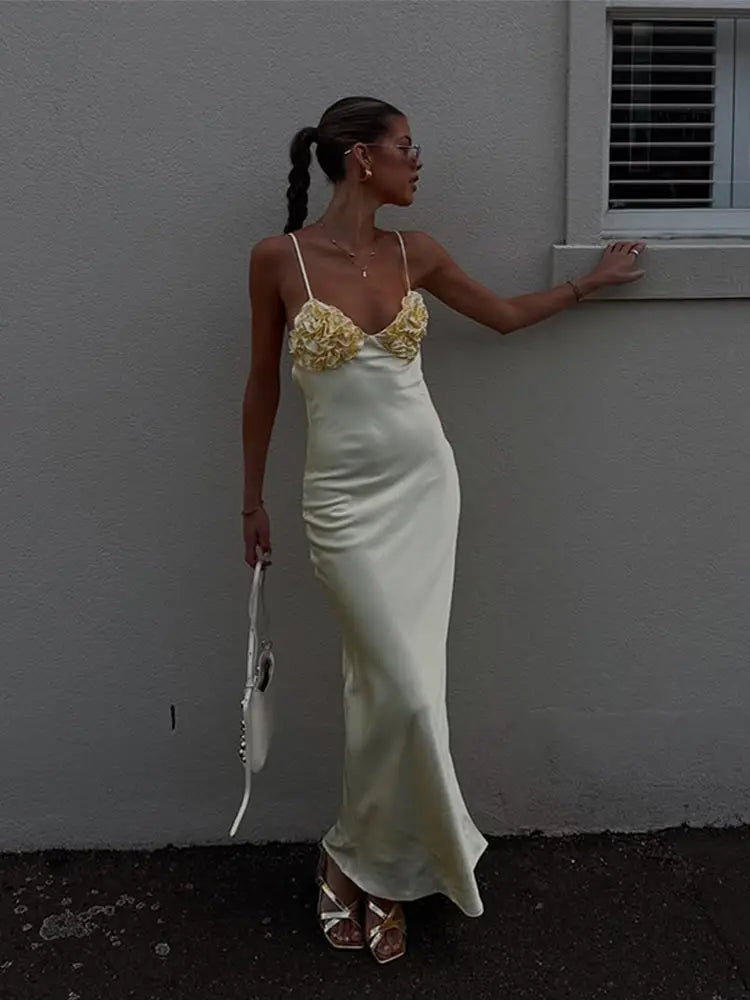 Soleil Bloom – Satin-Maxikleid