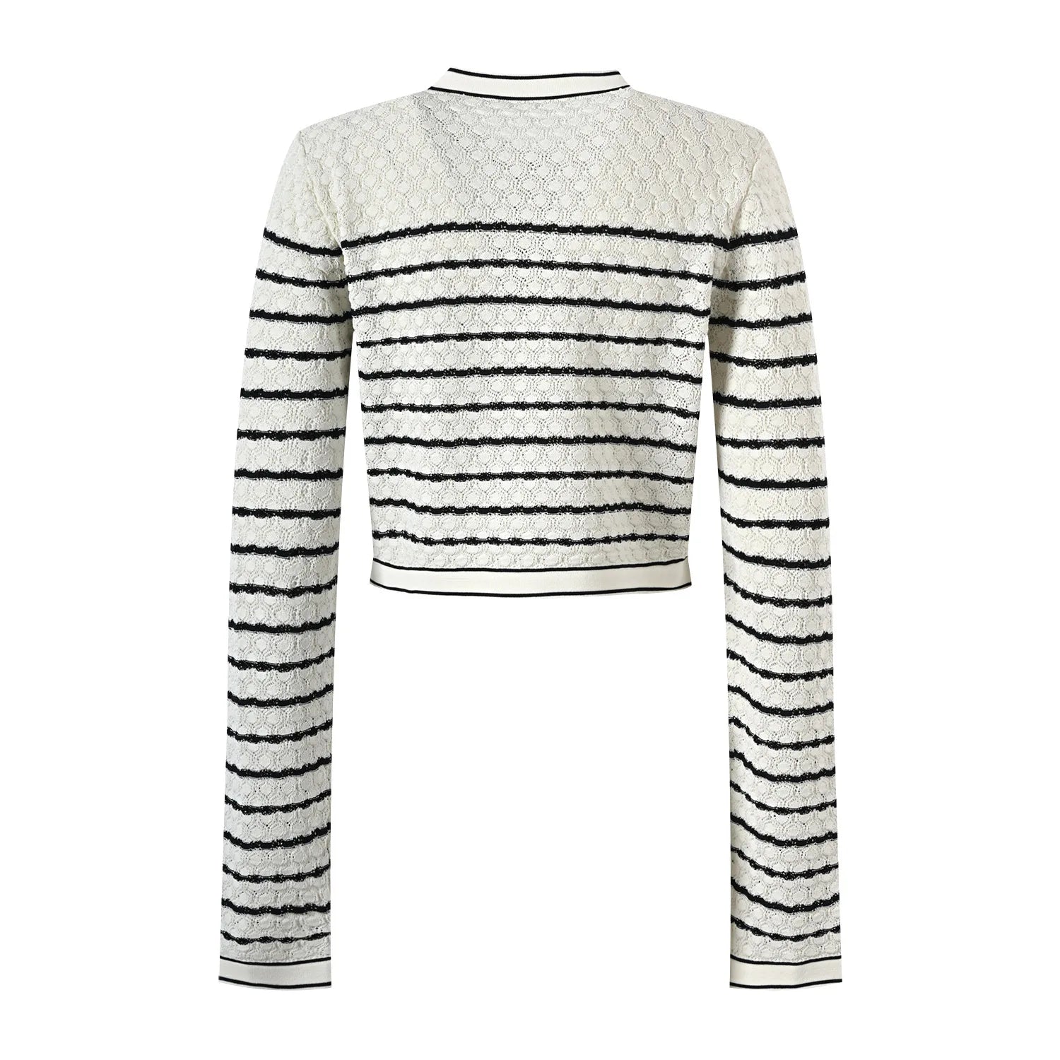 Clara Noir – Zweiteiliges Pointelle-Strickset in Weiß & Schwarz