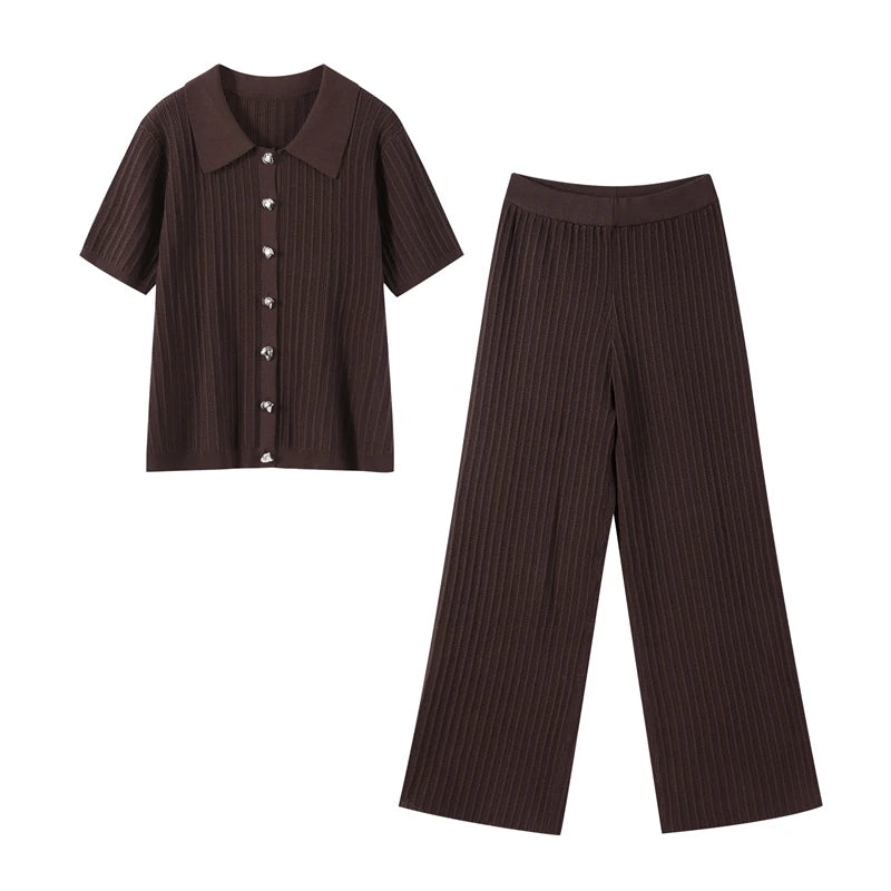 Auralyn Knit Set – Elegantes Strick-Hosen-Set für Damen