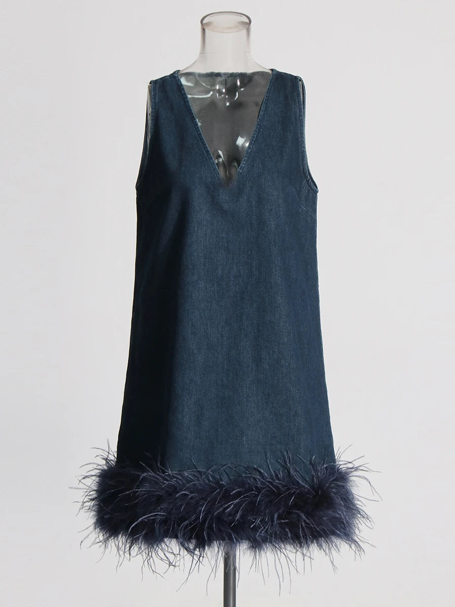 Valentina - City-Chic Dress Jeans &amp; Feathers 